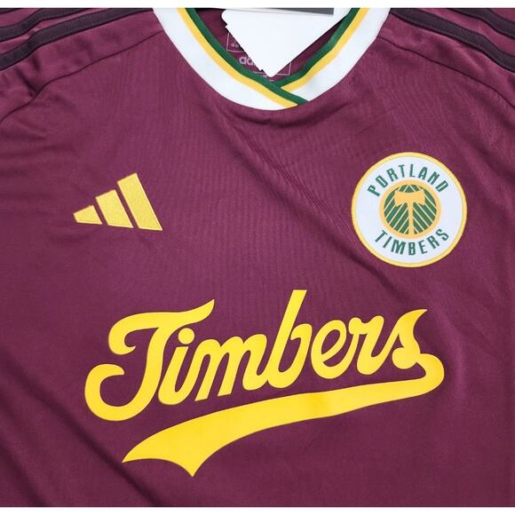 Adidas Womens MLS Portland Timbers Archive Replica Jersey Red LARGE NWT $100 - Picture 3 of 10